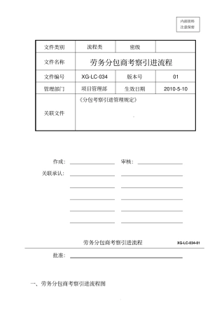 劳务分包商考察引进流程