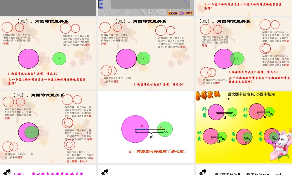 九年级上数学《圆与圆的位置关系》课件