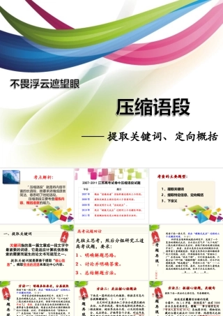 语段压缩——提取关键词、定向概括