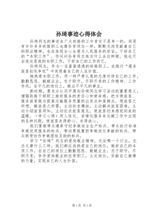 孙琦事迹心得体会