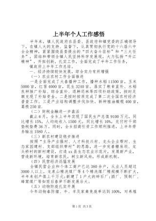 上半年个人工作感悟