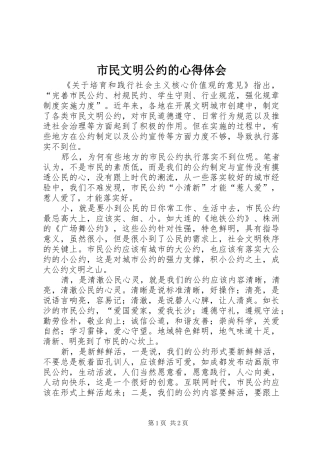 市民文明公约的心得体会
