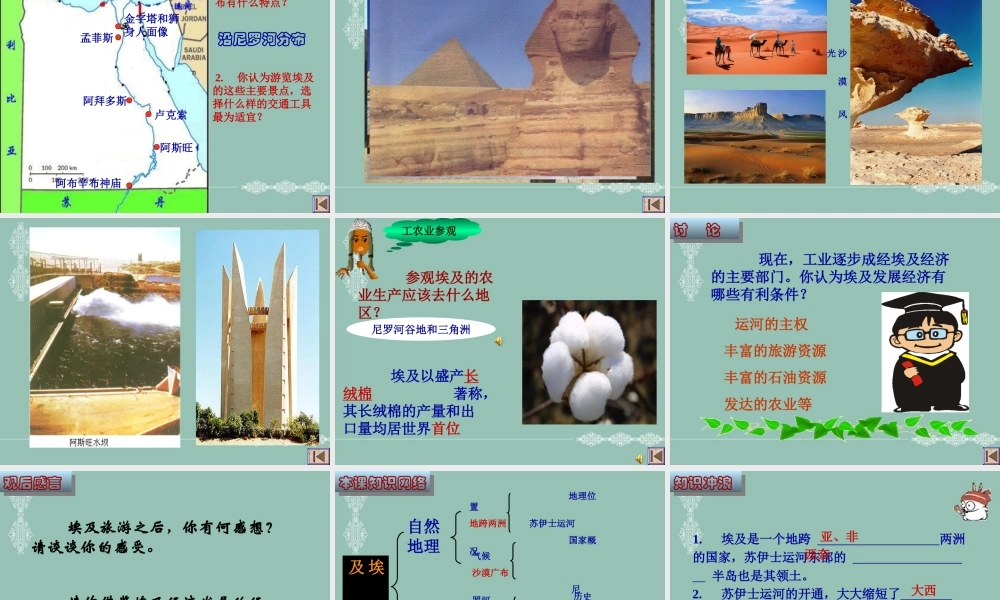 初中一年级地理下册《埃及》课件