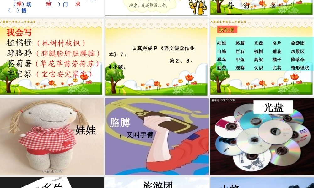 人教版二年级语文上册《语文园地一》修订版