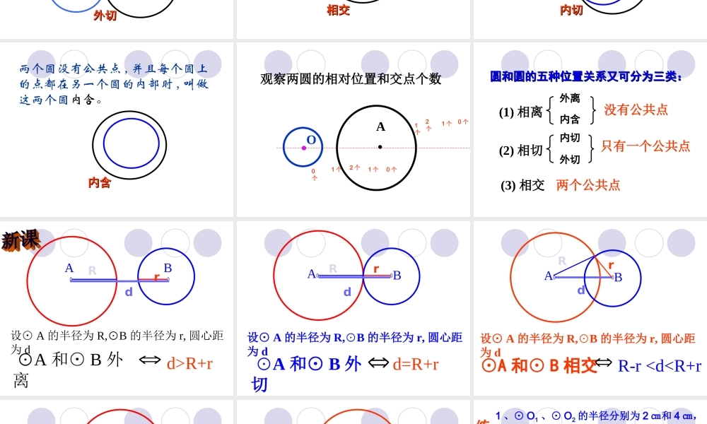 [[初三数学课件]]九年级数学下《圆和圆的位置关系》PPT课件
