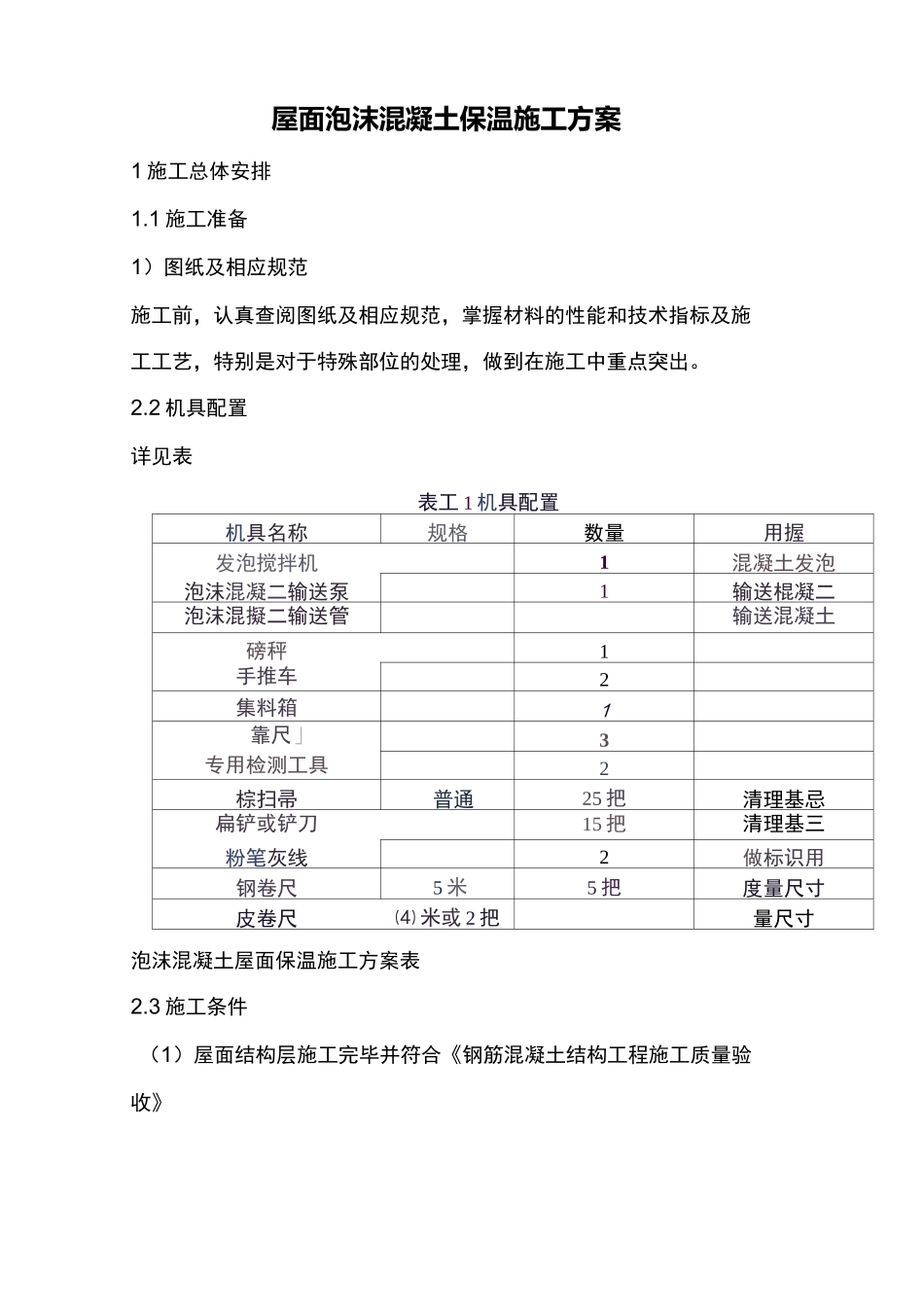 屋面泡沫混凝土保温施工方案_第1页