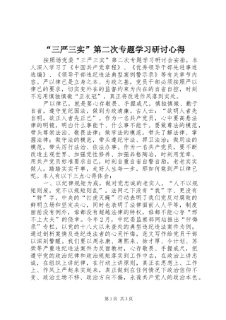 “三严三实”第二次专题学习研讨心得