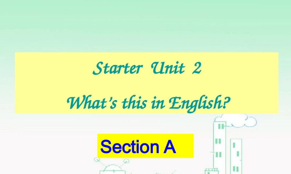 七年级英语预备第二单元