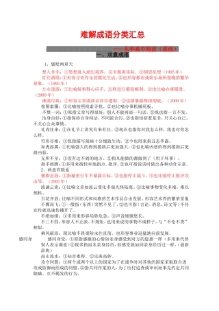 难解成语分类汇总