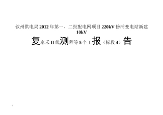 线路复测报告