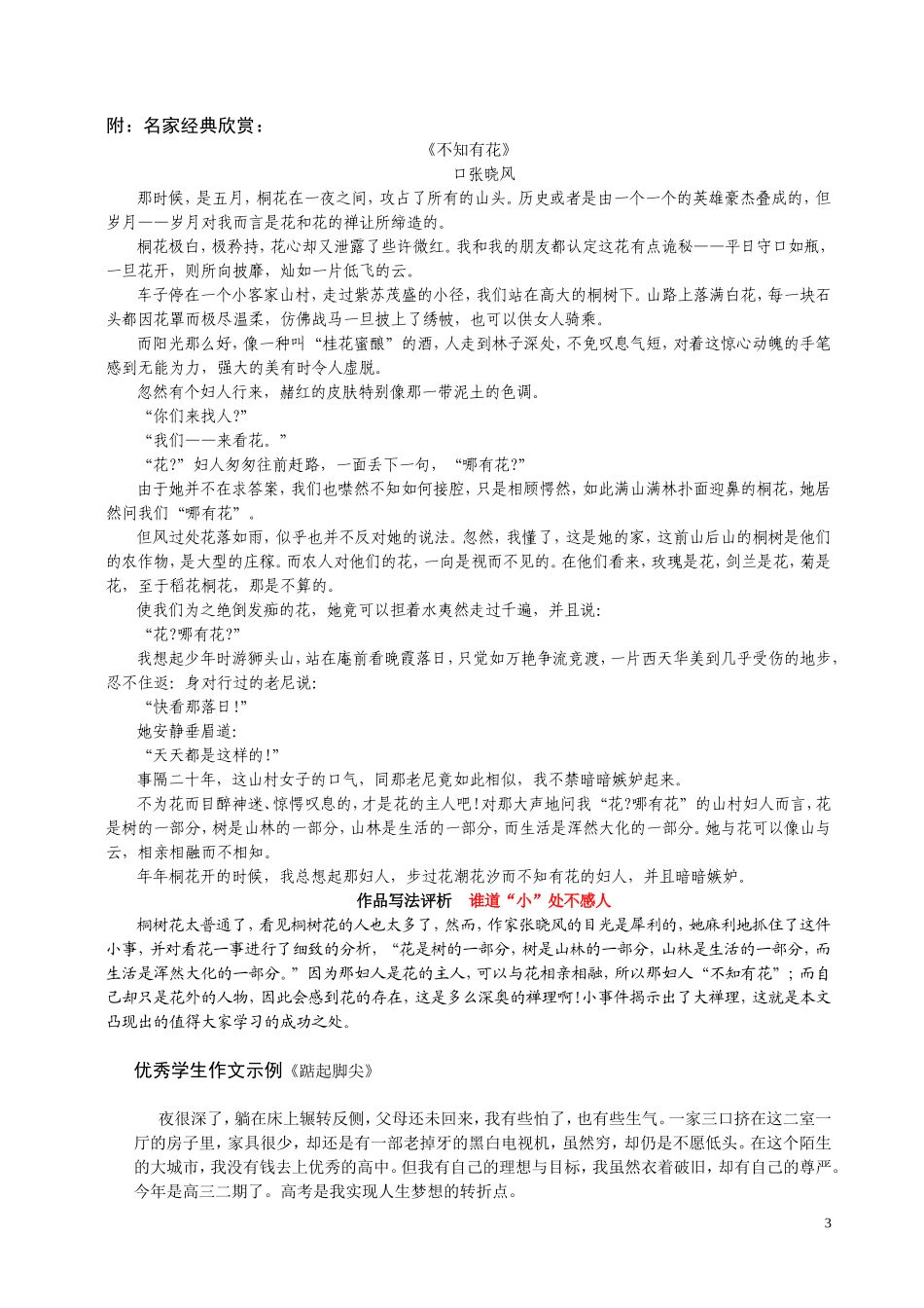 作文技法训练系列以小见大教案_第3页