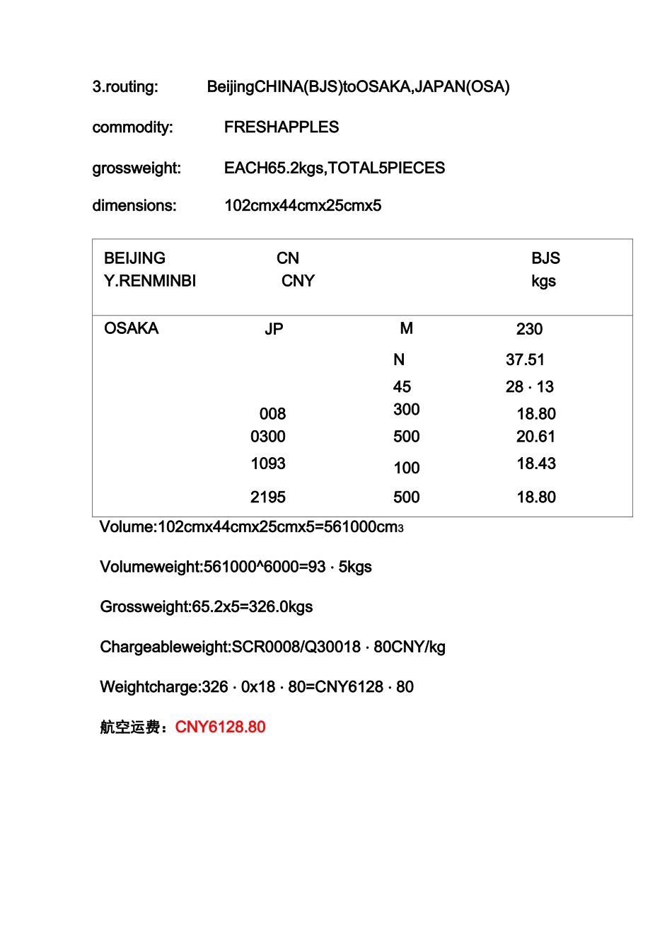 航空运费计算习题_第3页
