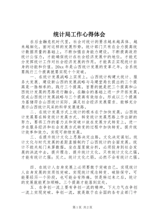 统计局工作心得体会