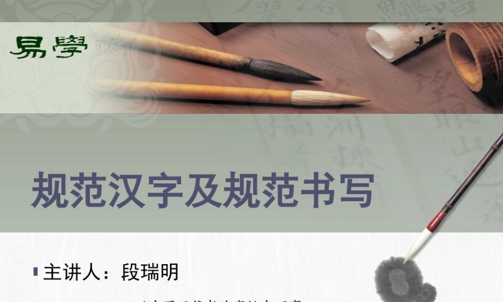 段瑞明规范汉字及规范书写