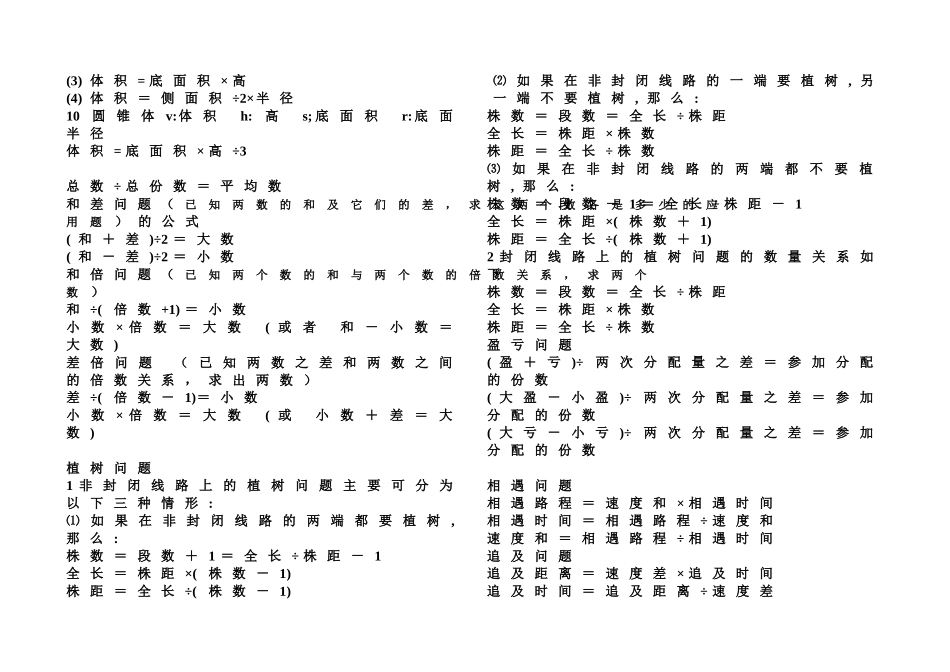 苏教版小学数学公式大全_第2页