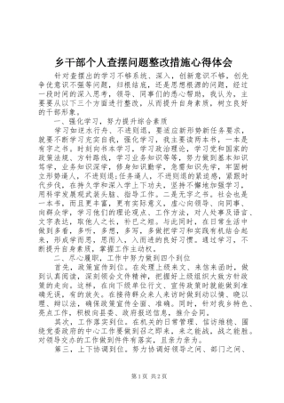 乡干部个人查摆问题整改措施心得体会