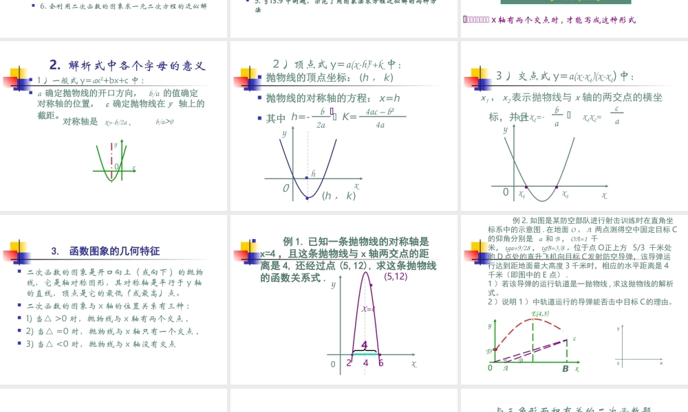 二次函数的有关知识f