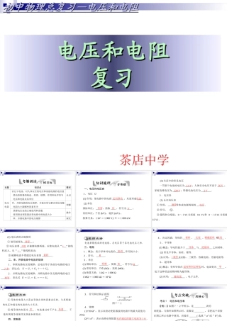 中考物理总复习-电压和电阻