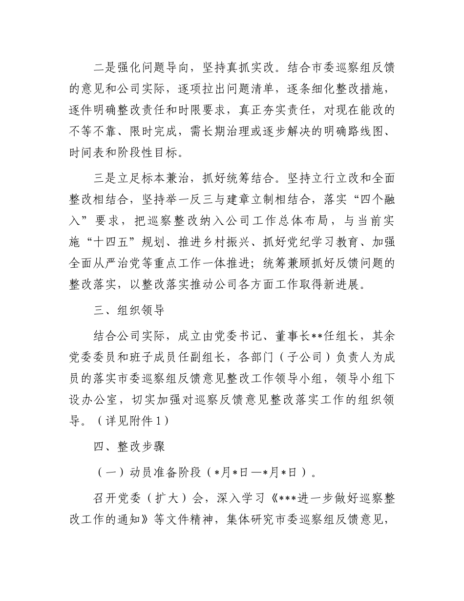 公司落实巡察反馈问题整改工作方案_第2页