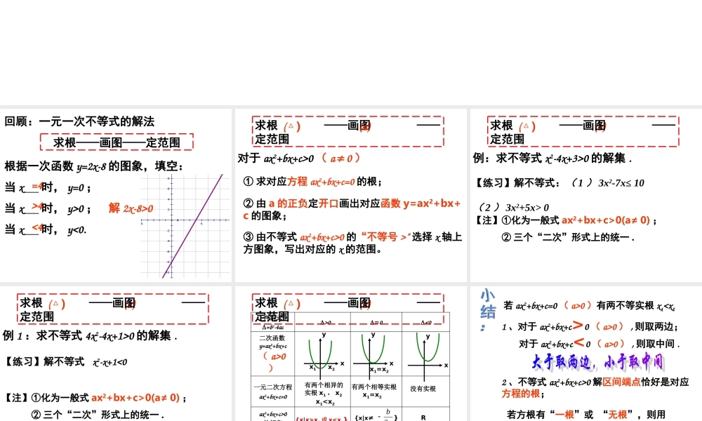 一元二次不等式及其解法