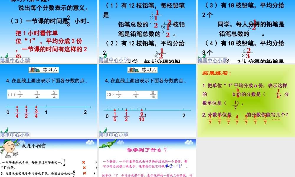 (苏教版)五年级数学下册课件_认识分数