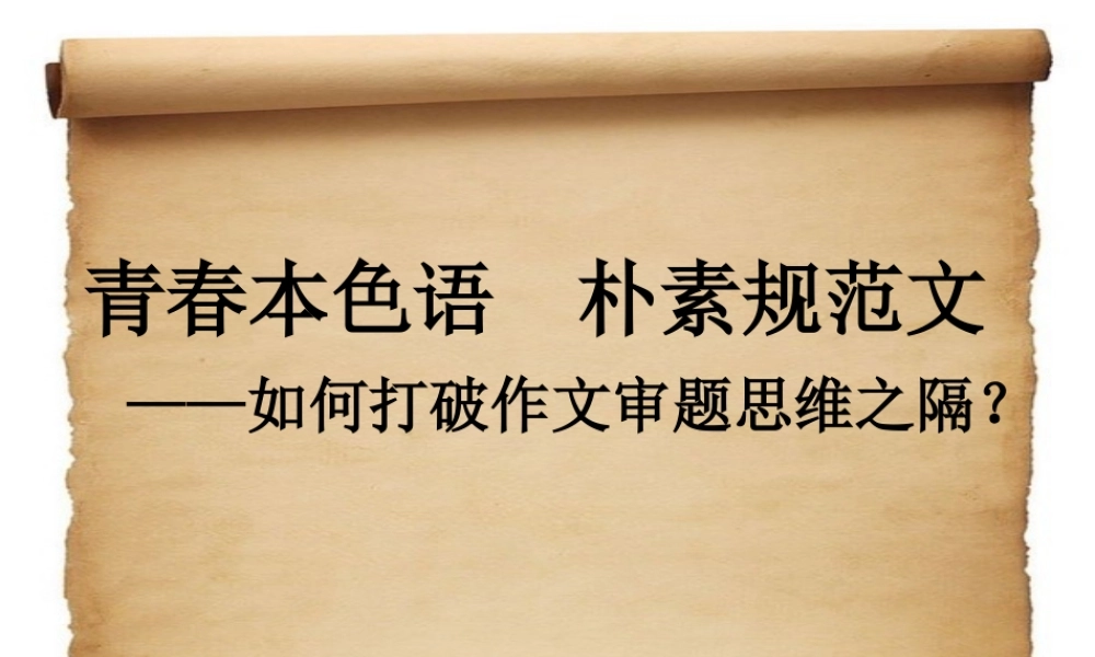 青春本色语朴素规范文