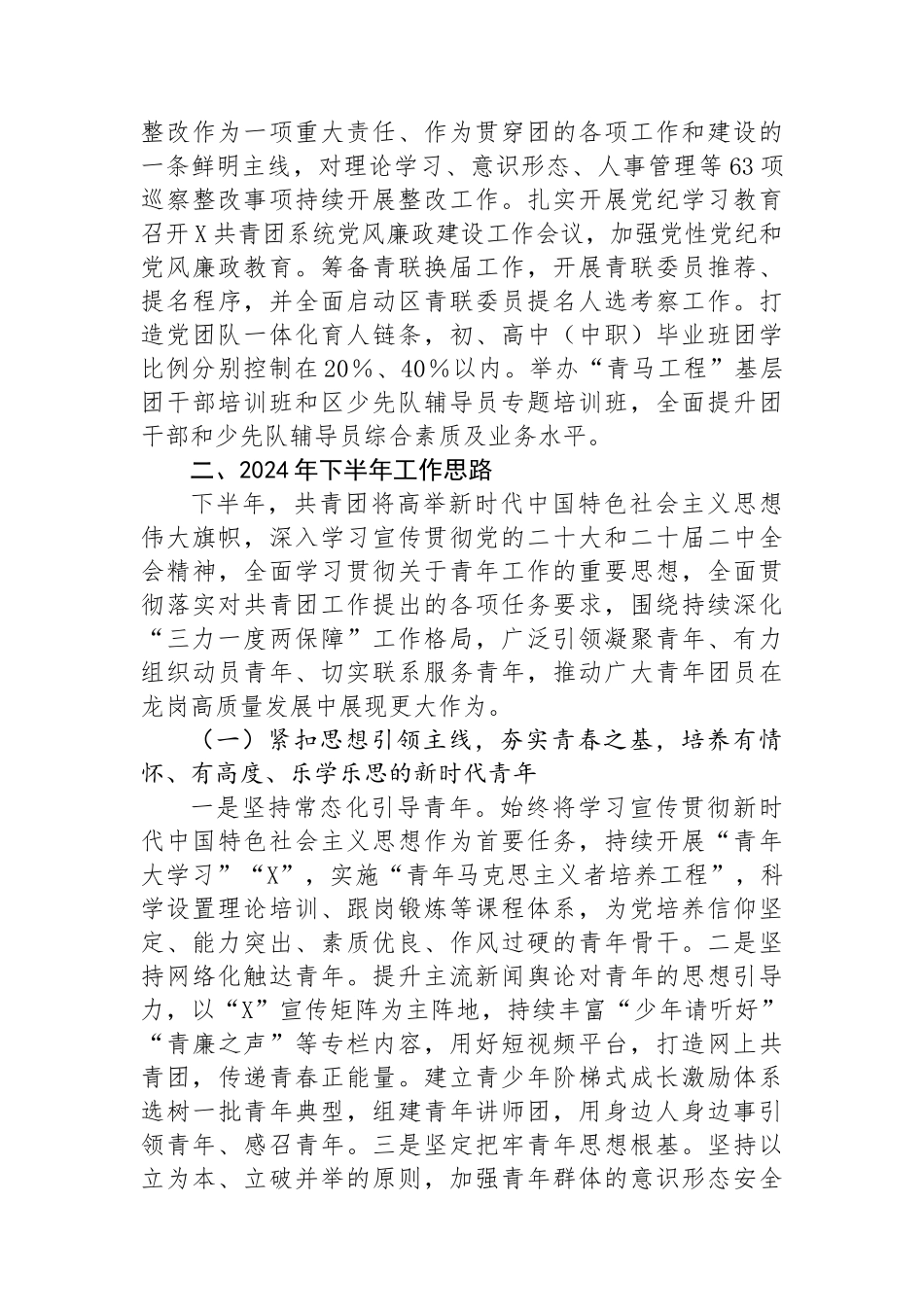 共青团系统2024年上半年总结暨下半年工作计划_第3页