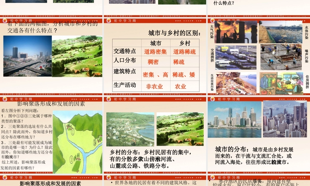 《世界的聚落》配套课件（湘教版七年级上）