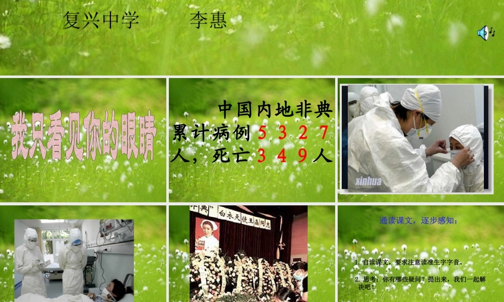 北师大版小学语文四年级下册《我只看见你的眼睛》课件