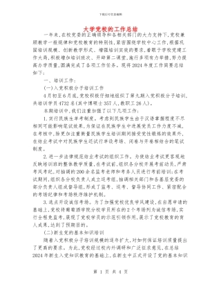 大学党校的工作总结