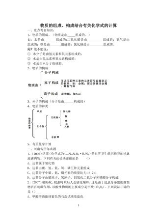 物质的组成、构成结合有关化学式的计算