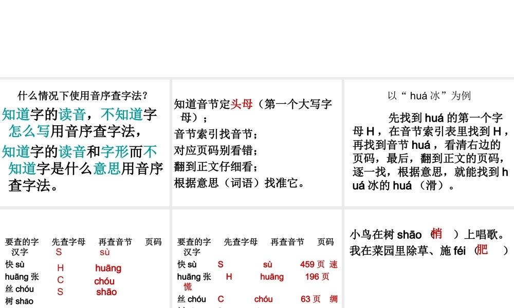 用音序查字法识字