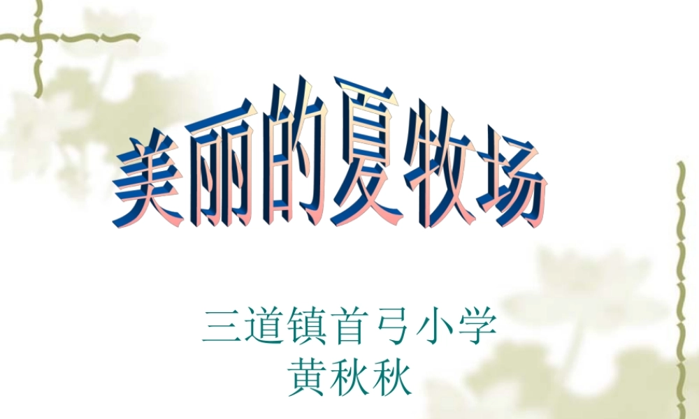 《美丽的夏牧场》课件