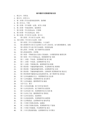高中教材中的物理学家目录