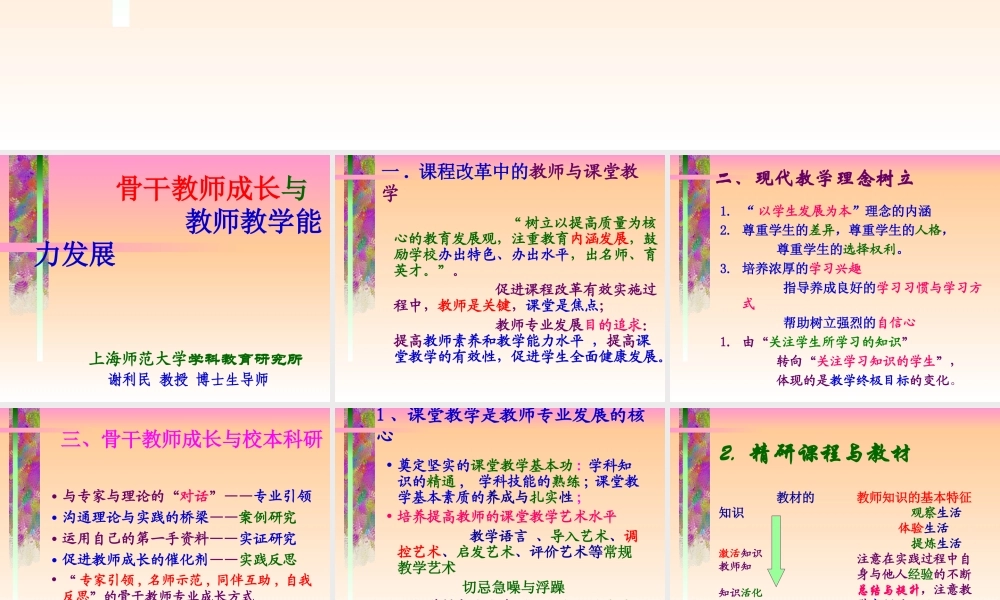 骨干教师与能力发展(谢利民)