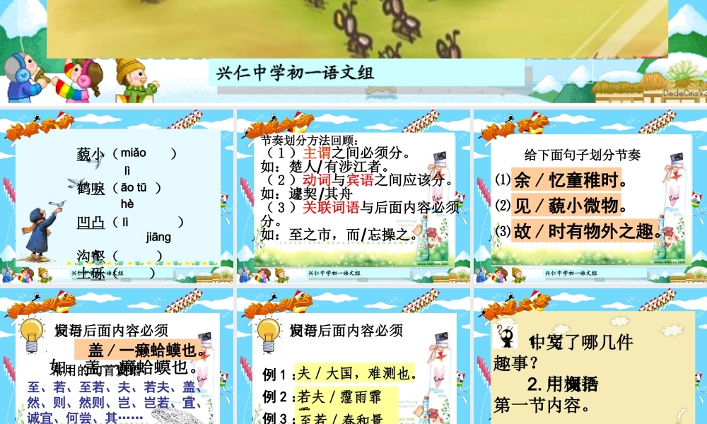 《幼时记趣》教学设计