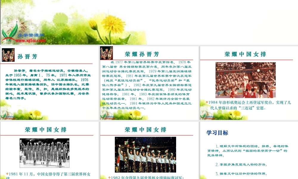 北师大版六年级语文上册《把掌声分给她一半》课件