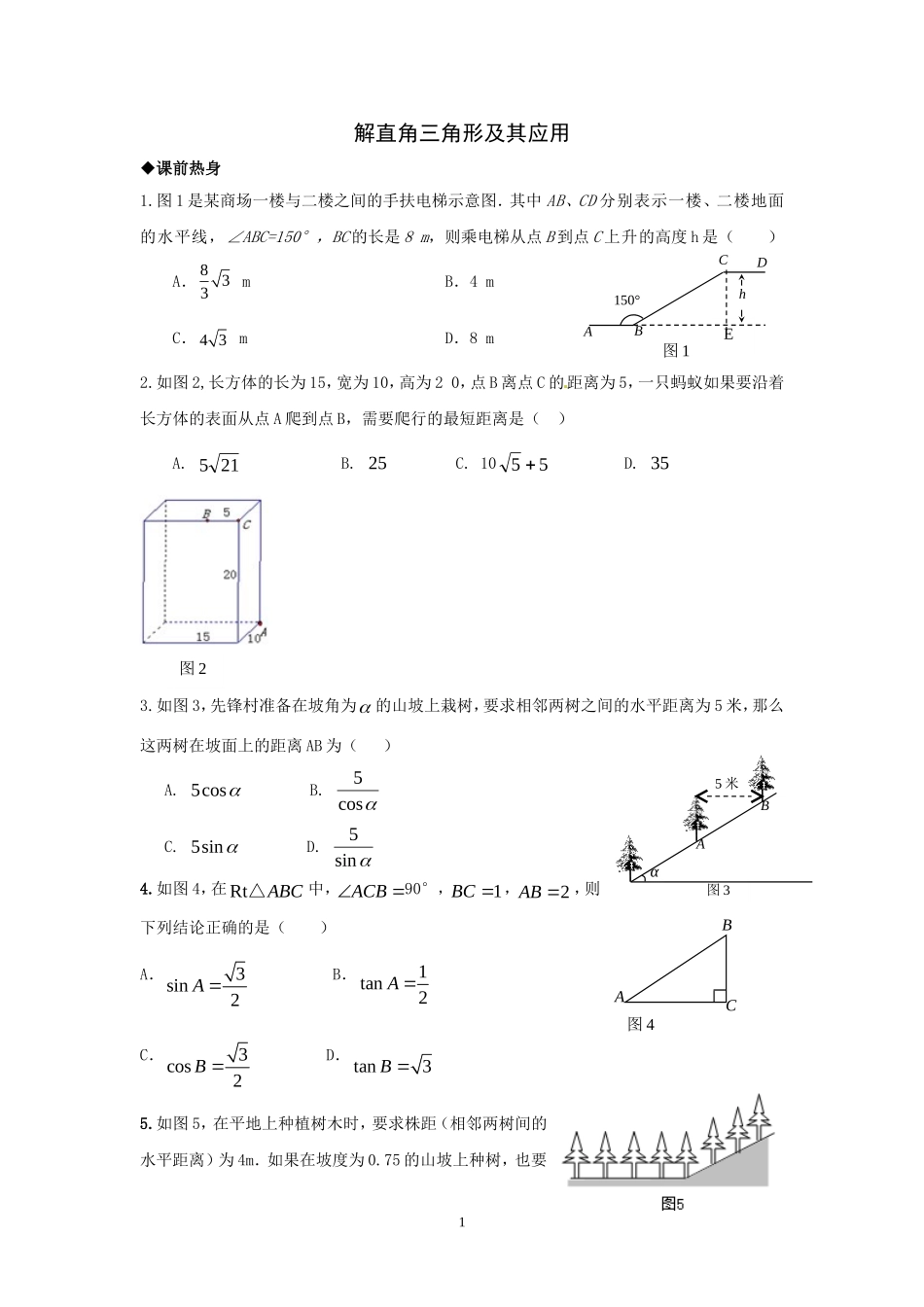 解直角三角形及其应用_第1页