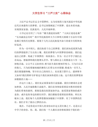 大学生学习“三严三实”心得体会