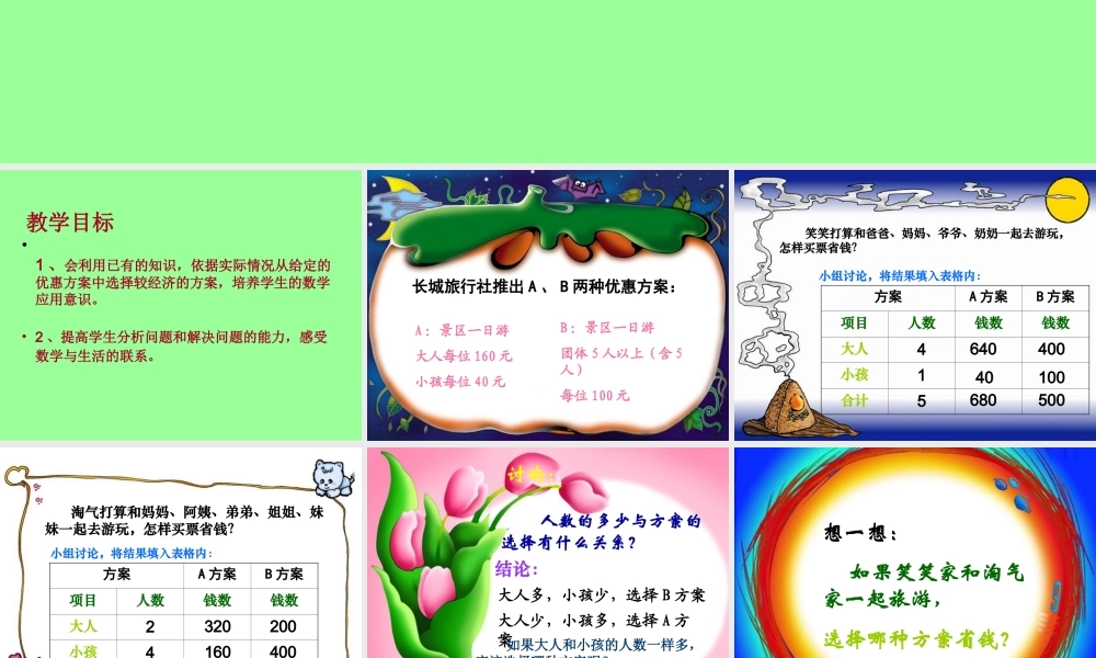 旅游费用课件(北师大版五年级数学上册课件)