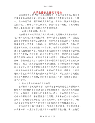 大学生播音主持实习总结