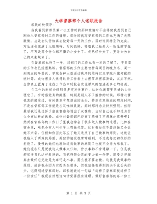 大学督察部个人述职报告