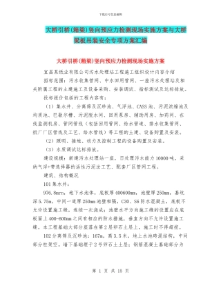 大桥引桥竖向预应力检测现场实施方案与大桥梁板吊装安全专项方案汇编