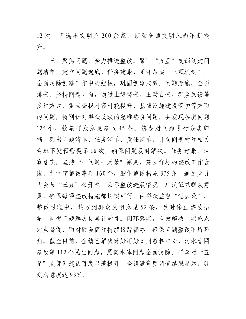 某镇“五星”党支部创建工作情况汇报_第3页