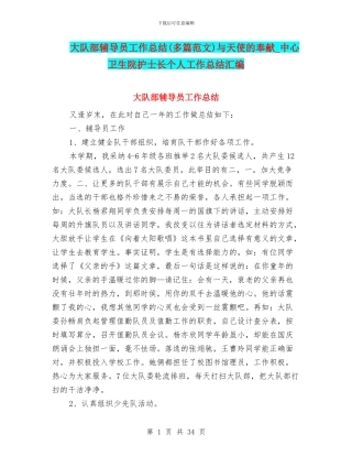 大队部辅导员工作总结与天使的奉献