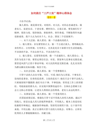 如何践行“三严三实”精神心得体会