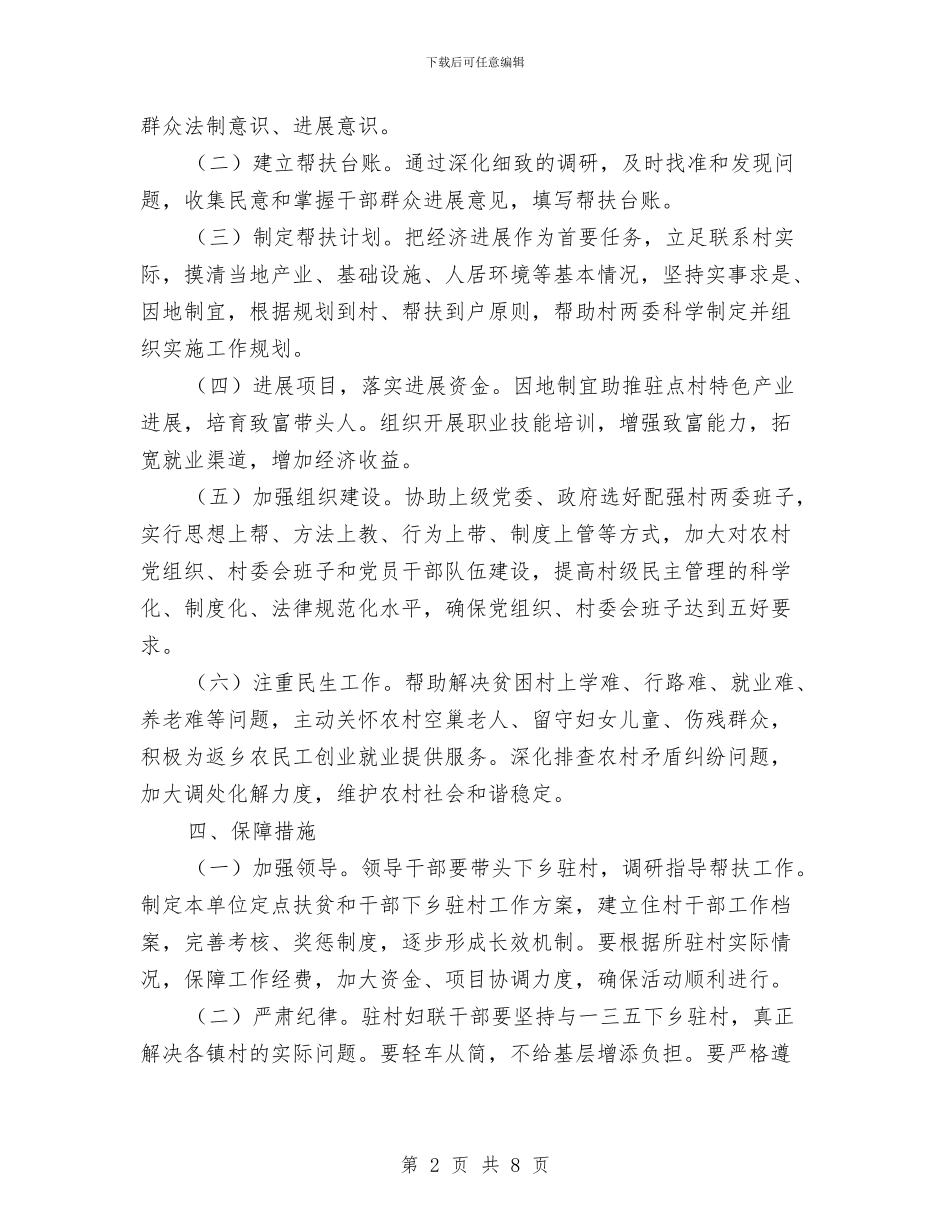 妇联驻村帮扶工作方案与娱乐会所经营策划书汇编_第2页