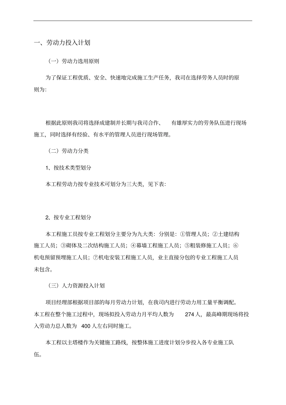 劳动力投入计划_第1页