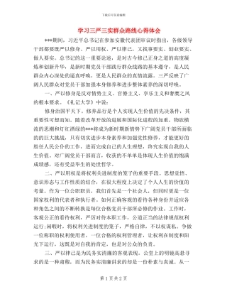 学习三严三实群众路线心得体会