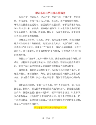 学习乐东三严三实心得体会